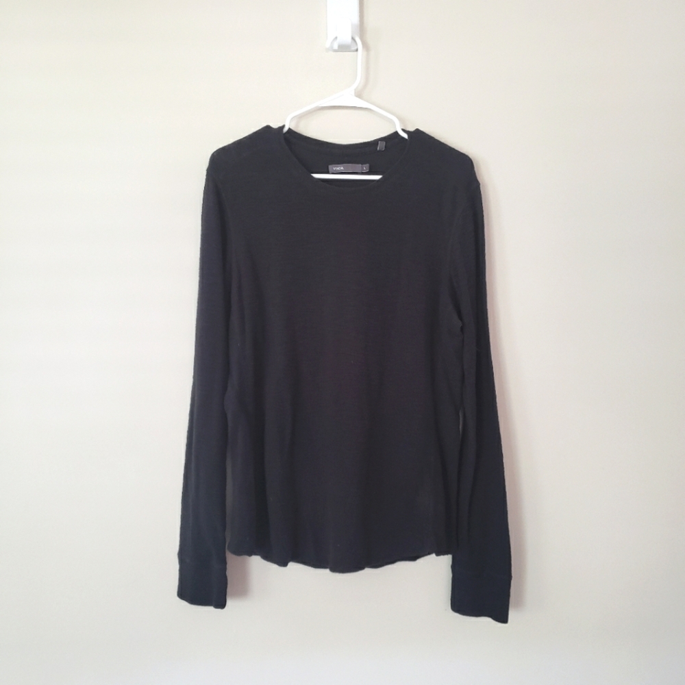 Gently Loved Vince Long Sleeve Thermal Knit Shirt - Size Large - Navy Blue